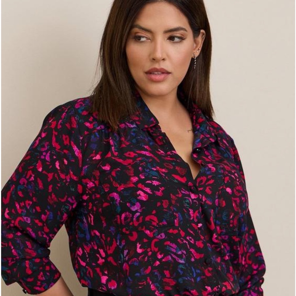 Madison Georgette Button-Up Long Sleeve Shirt